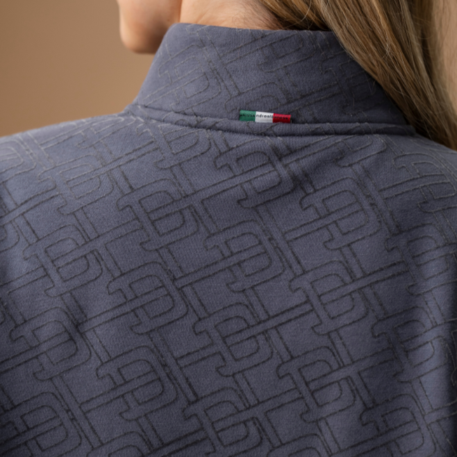 Alessandro Albanese Gabriella Half Zip Sweatshirt #colour_charcoal