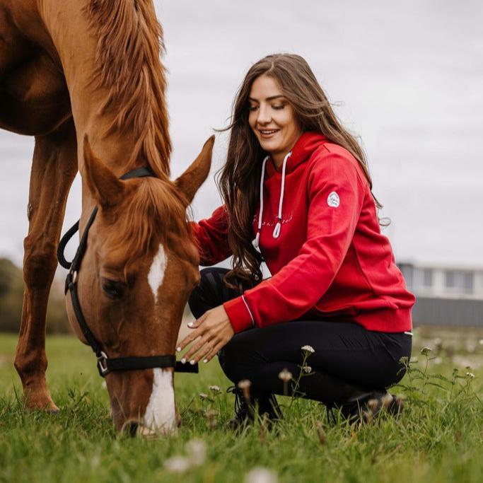 Equitheme Ladies Britney Hooded Sweater  #colour_cherry
