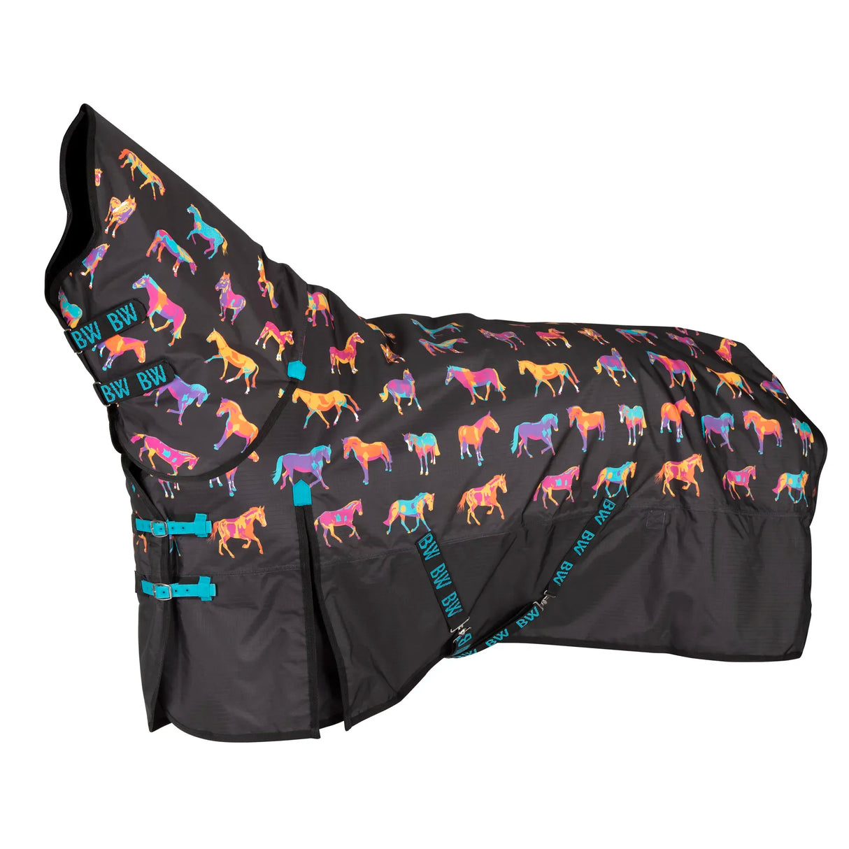 Ontario 220g Combo Turnout Rug #colour_black-horse