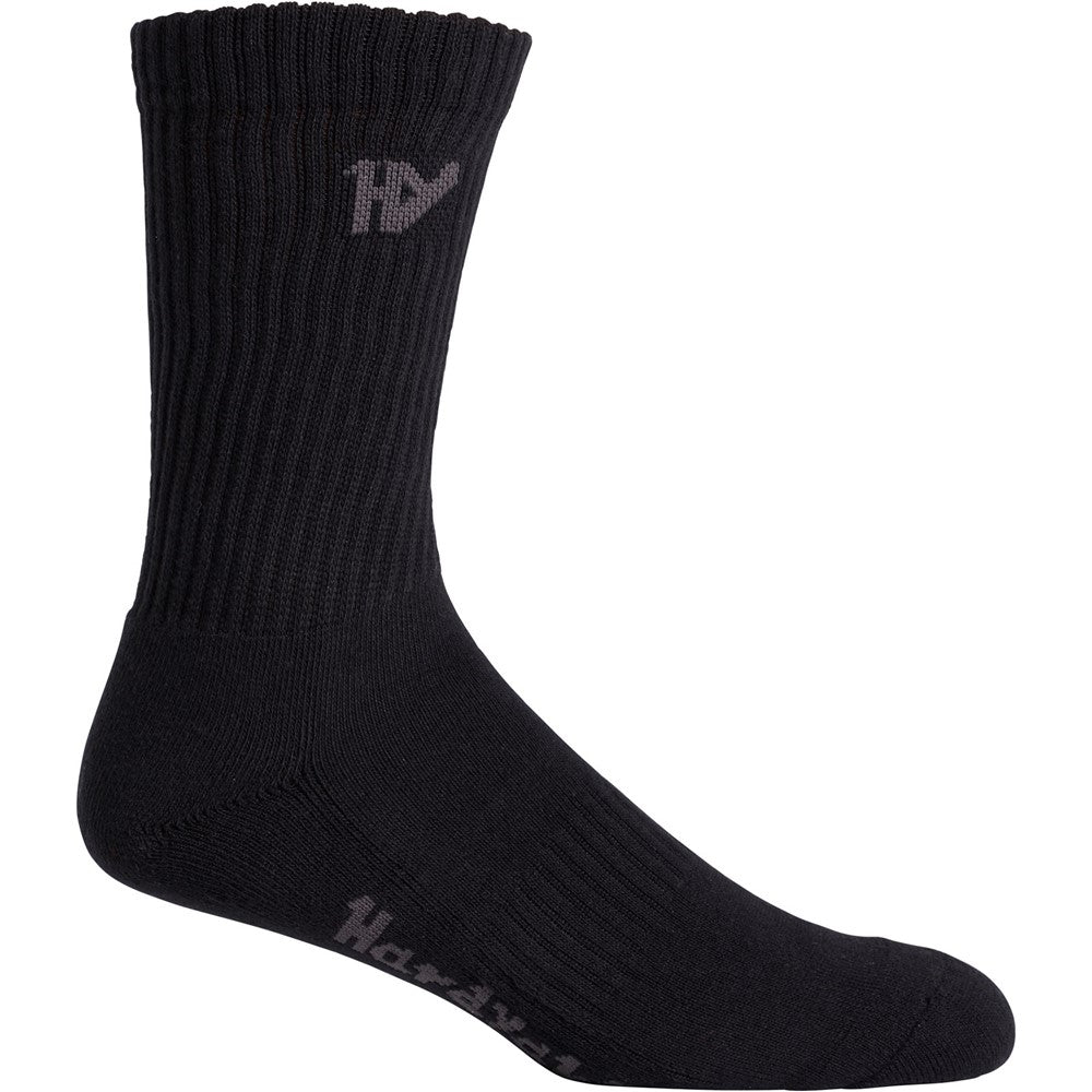 Hard Yakka Crew Five Pack Worksock #colour_black