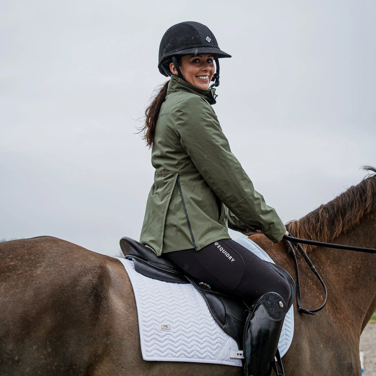 EQUIDRY Women's Iris Waterproof Riding Jacket #colour_green