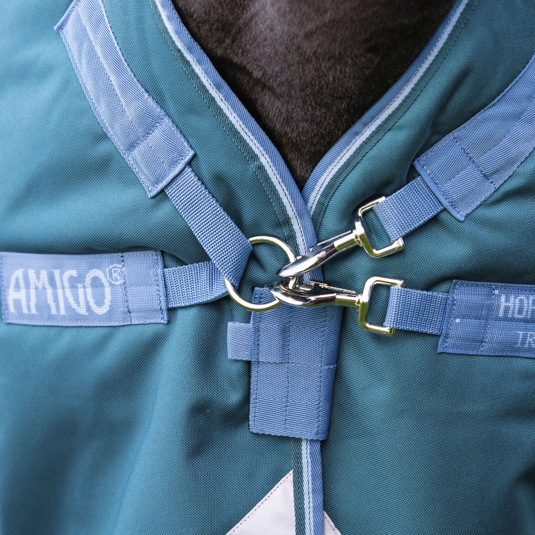 Horseware Ireland Amigo Bravo 12 Wug 250g Medium Turnout Rug #colour_storm-green-turquoise-aqua