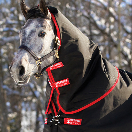 Horseware Ireland Rambo Supreme Hood 250g #colour_black-red