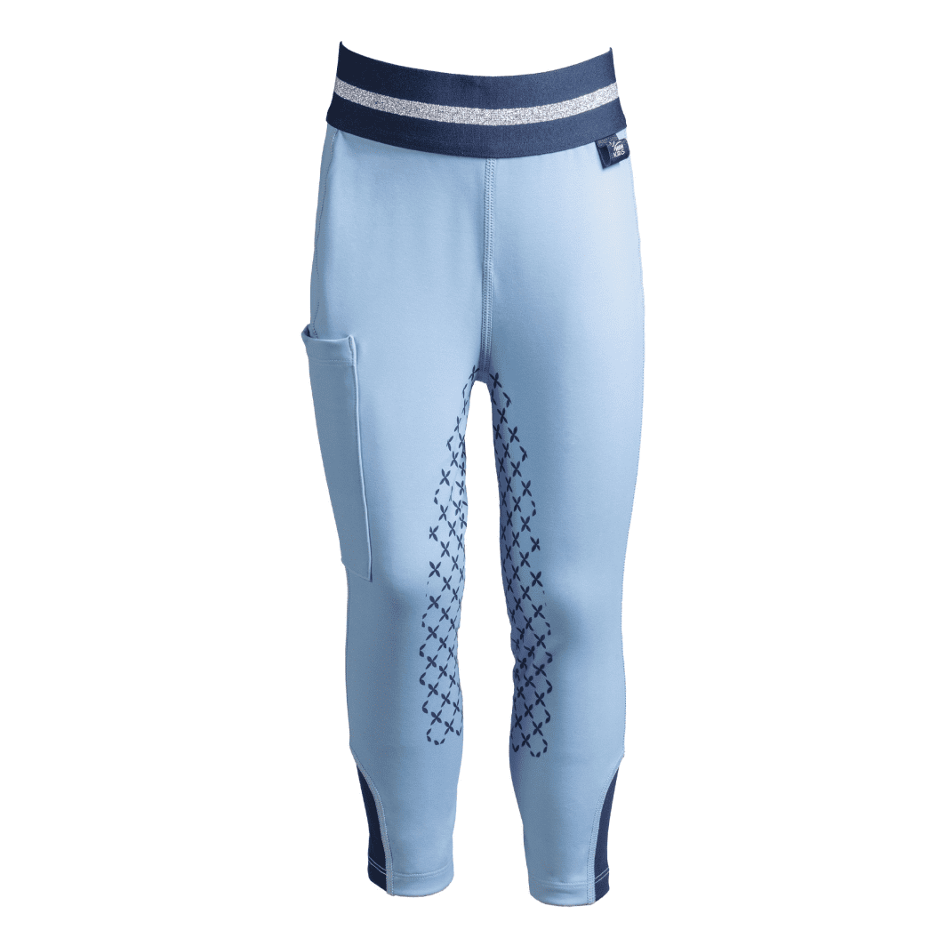 HKM Bria Silicone Full Seat Riding Leggings #colour_smokey-blue