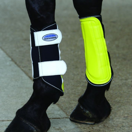 Weatherbeeta Reflective Single Lock Brushing Boots #colour_yellow-silver