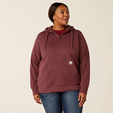 Ariat Women's Rebar Skill Set 1/2 Zip Hoodie - Catawba Grape