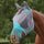 Weatherbeeta ComfiTec Deluxe Fine Mesh Mask With Ears & Tassels #colour_grey-turquoise