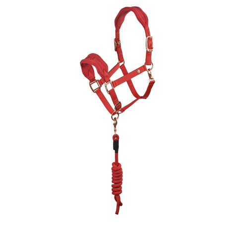 Shires ARMA Comfy Fleece Headcollar & Rope #colour_coral