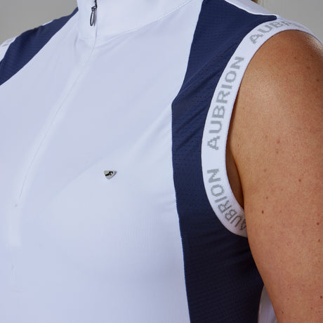 Shires Aubrion Newbel Ladies Sleeveless Show Shirt #colour_navy