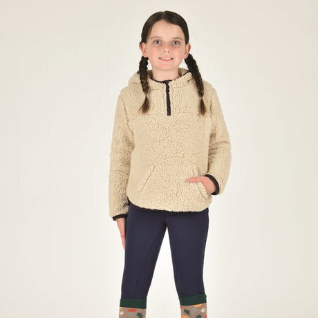 Dublin Kids Talia Teddy Pullover #colour_natural-fur-plum-perfect-trim