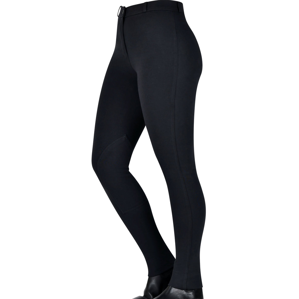 Saxon Warm Up Ladies Zip Front Jodhpurs #colour_black