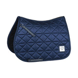 Weatherbeeta Satin Luxe Air-Tec Euro Jump Shaped Saddle Pad #colour_navy