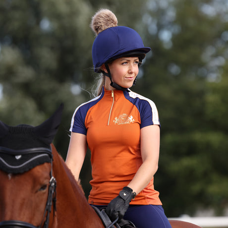 Shires Aubrion Ladies Team Short Sleeve Base Layer #colour_rust