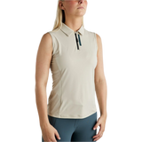 Montar MoStella Sleeveless Training Shirt with Mesh & Contrast Stated Logo Print #colour_light-silver-grey