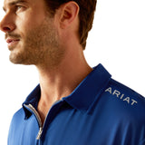 Ariat Men's Bandera 1/4 Zip Polo #colour_sodalite-blue