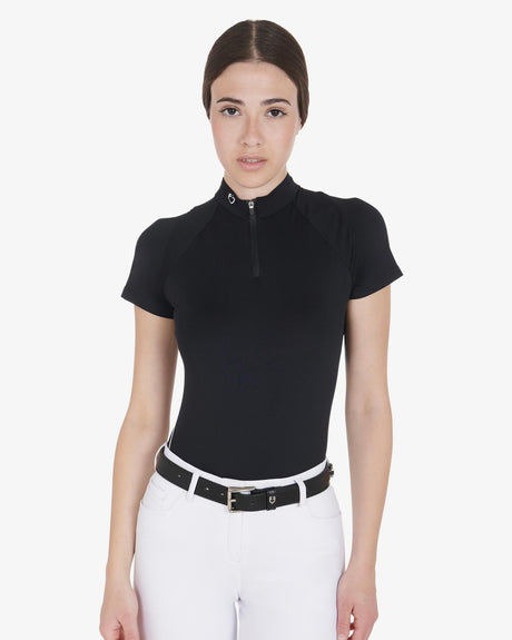 Equestro Leather Belt With Snaffle Bits And Rhinestones #colour_black-silver