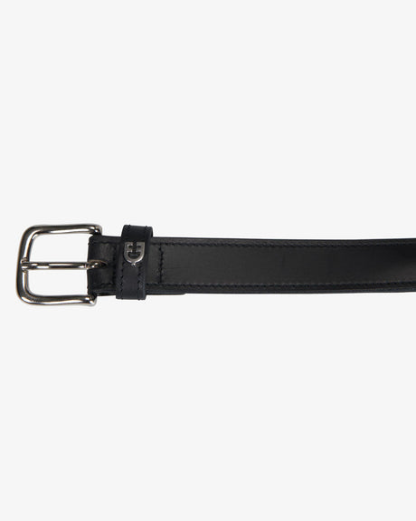 Equestro Leather Belt With Snaffle Bits #colour_black-silver
