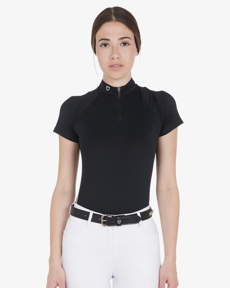 Equestro Leather Belt With Silver Clincher #colour_black-silver
