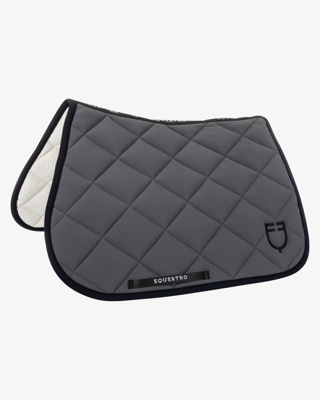 Jumping saddle pad with embroidered logo black line edition - ASPHALT