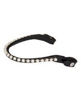 Acavallo Browband Calfskin & Oval Crystals #colour_black-transparent
