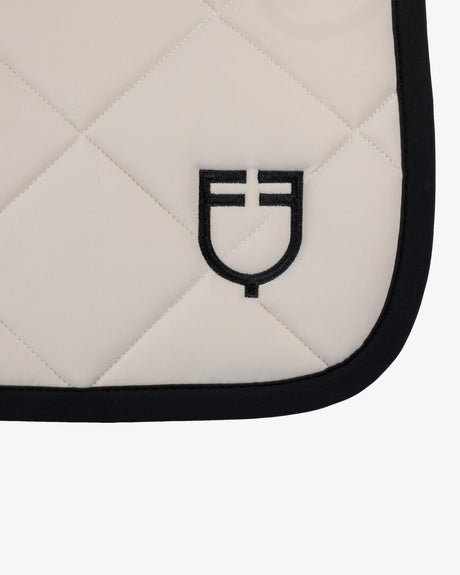 Jumping saddle pad with embroidered logo black line edition - BEIGE