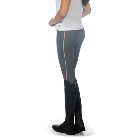 HKM Ladies Silicone Full Seat Riding Tights -Juna- #colour_grey-green