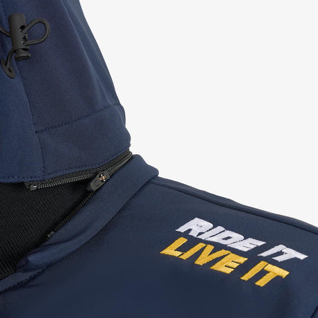 Equestro Men's Hoddie With Multilogo Patches #colour_blue