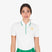 Equestro Women's Slim Fit Training Polo Shirt With Zip And Chest Logo #colour_green-white