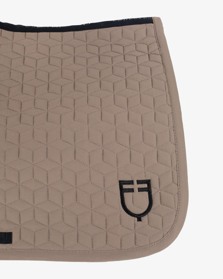 Equestro Jumping Saddle Pad Cube Quilting #colour_brown