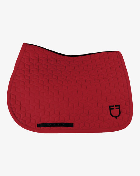 Equestro Jumping Saddle Pad Cube Quilting #colour_burgundy
