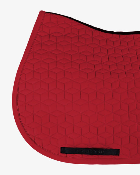 Equestro Jumping Saddle Pad Cube Quilting #colour_burgundy