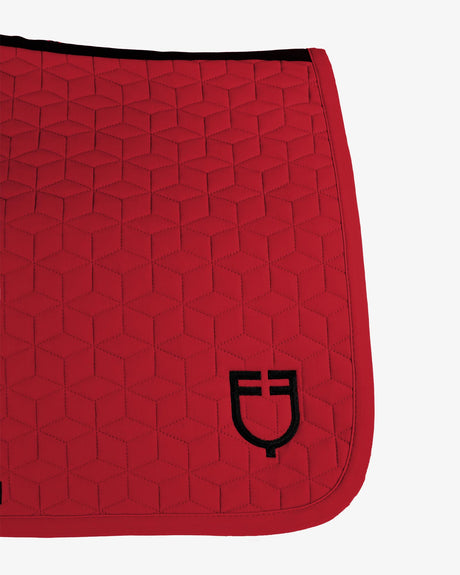 Equestro Jumping Saddle Pad Cube Quilting #colour_burgundy