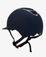 Equestro Helmet With Rhinestones And Wide Visor Homologation En 1384-2023 #colour_blue-silver