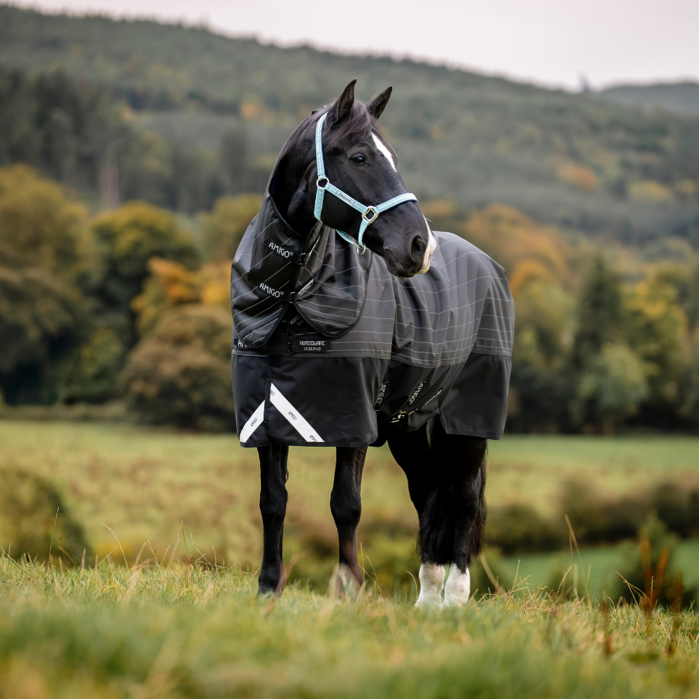 Horseware Ireland Amigo 1200D FieldSafe Reflectech Plus 0g Turnout Rug #colour_black-reflective-black