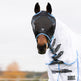 Hy Equestrian Mesh Half Mask without Ears #colour_black-light-blue