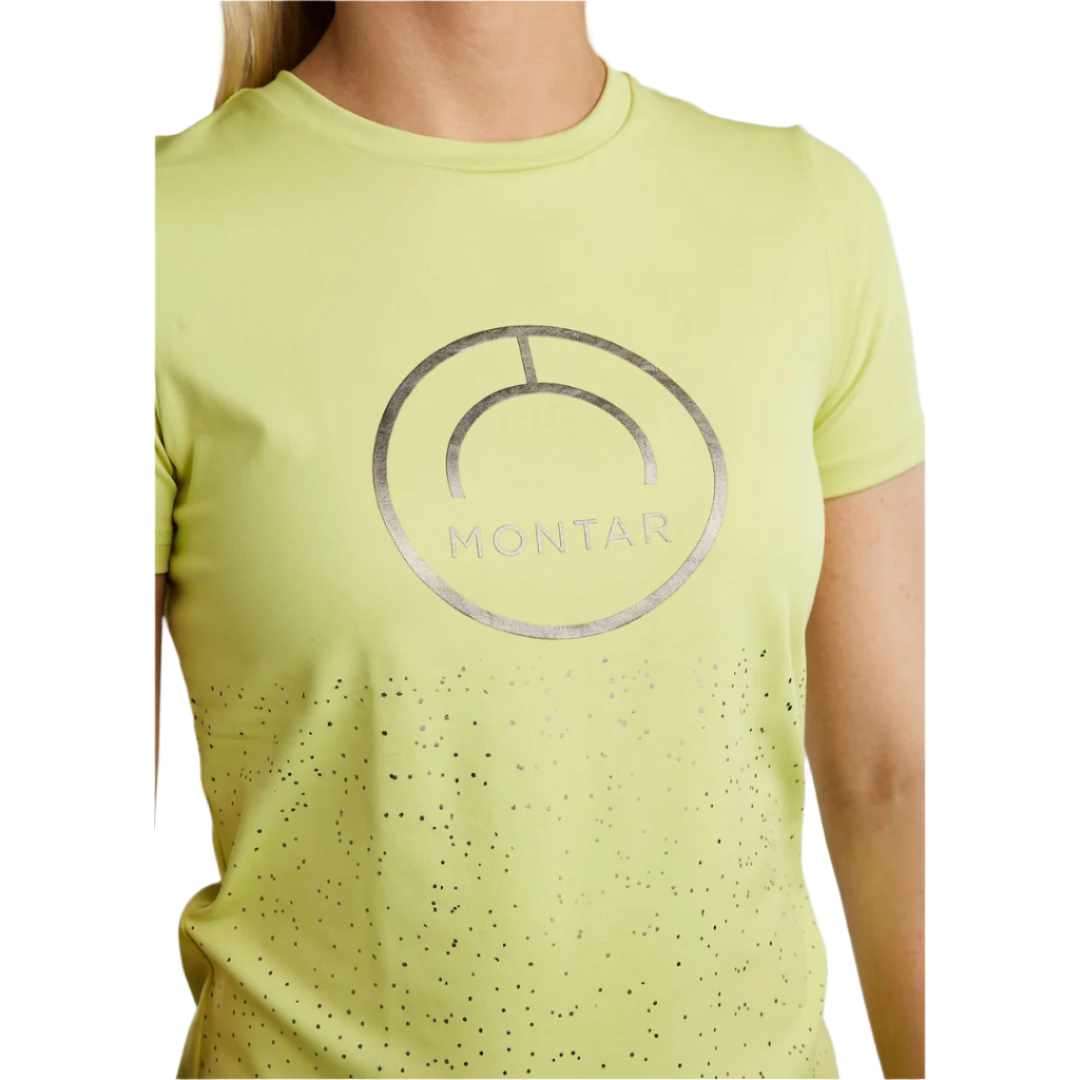 Montar MoSille with Gun Metal Logo T-Shirt #colour_creamy-lime