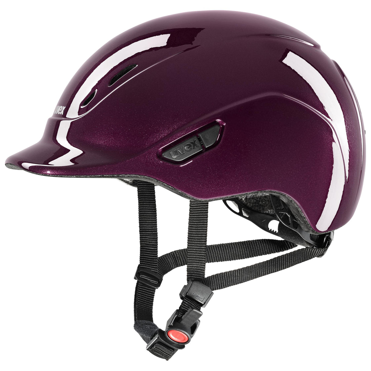 Uvex Kiddox Shiny Riding Hat #colour_burgundy