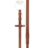 Stuebben Rubber Reins All Weather Grip with Hooks #colour_redwood-silver