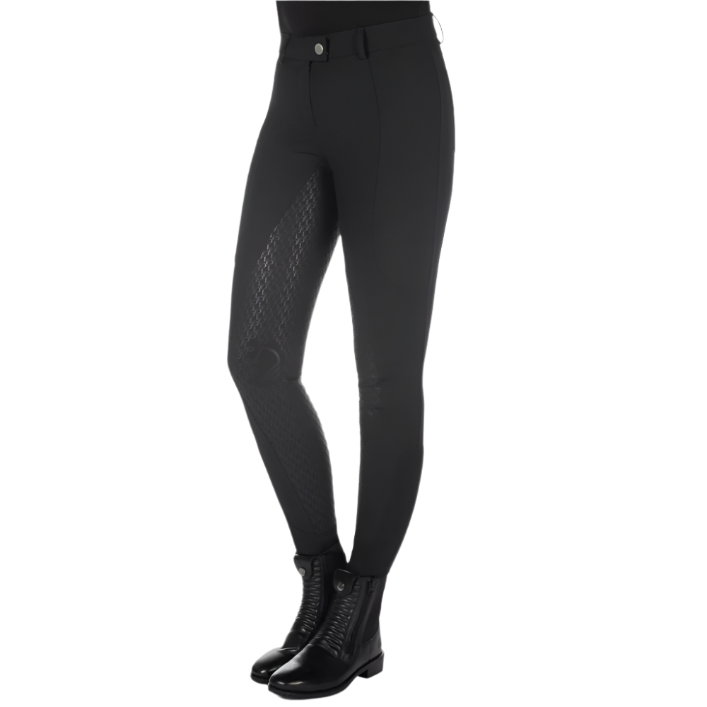 HKM Ladies Silicone Full Seat Riding Breeches -Amalfi- #colour_black