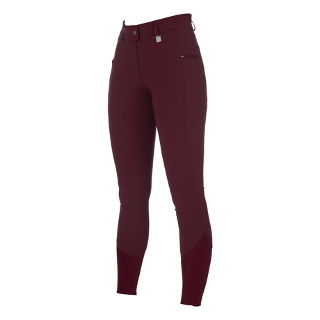 HKM Women's Silicone Full Seat Breeches -Livigno- #colour_bordeaux