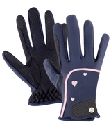 E.L.T Child Metropolitan Heart Riding Gloves #colour_night-blue