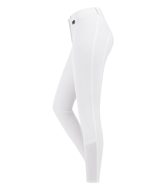 E.L.T Micro Ladies Knee Silicone Riding Breeches #colour_white