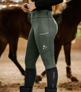 E.L.T Ella Ladies Riding Thermal Leggings #colour_dark-olive