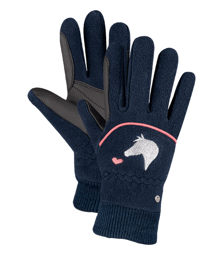 E.L.T Lucky Giselle Child's Fleece Riding Glove #colour_night-blue