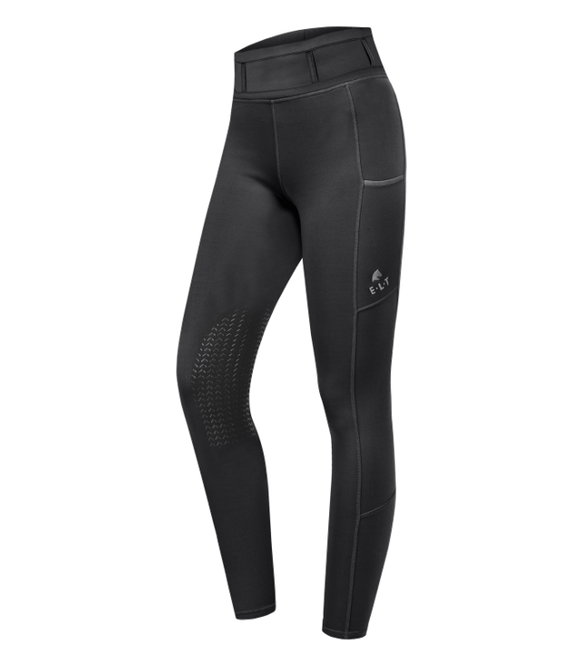 E.L.T Ella Ladies Knee Silicone Riding Leggings #colour_black