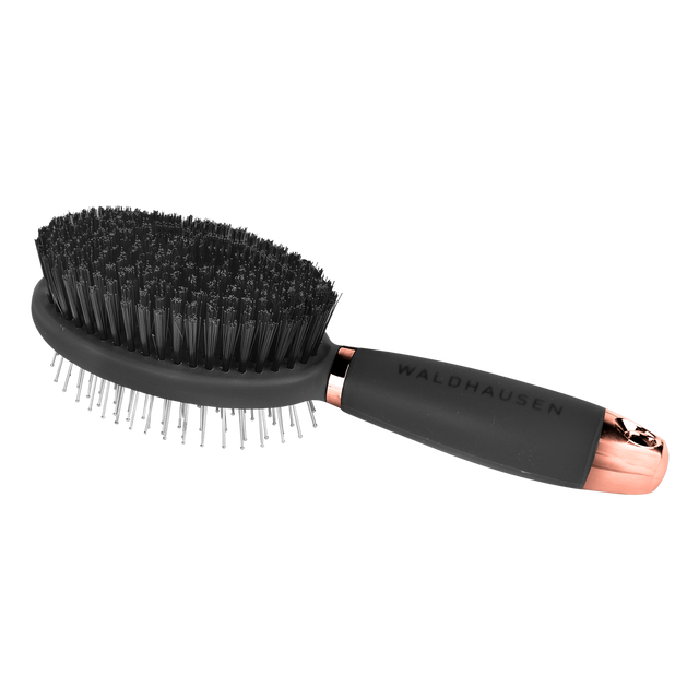 Waldhausen Double Side Brush with Gel Handle #colour_black-rose-gold