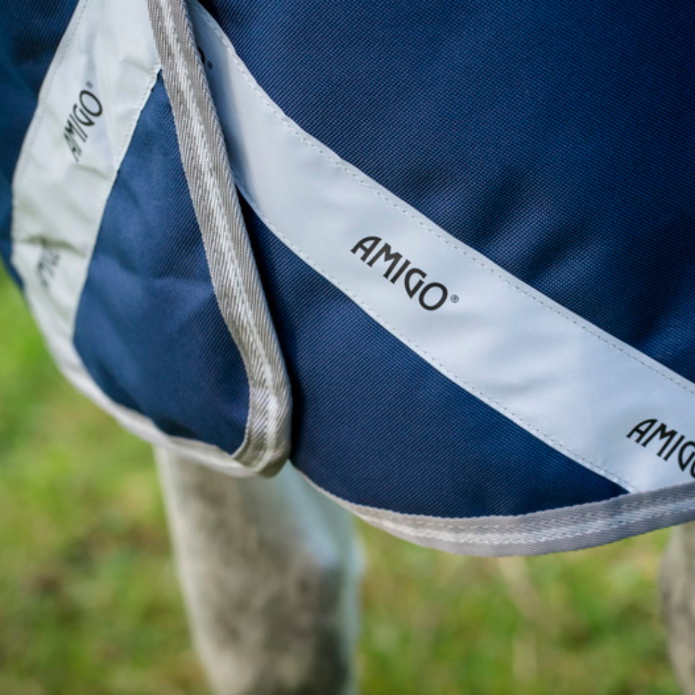 Horseware Ireland Amigo 1200D FieldSafe Plus 50g Turnout Rug #colour_navy-titanium-grey-silver