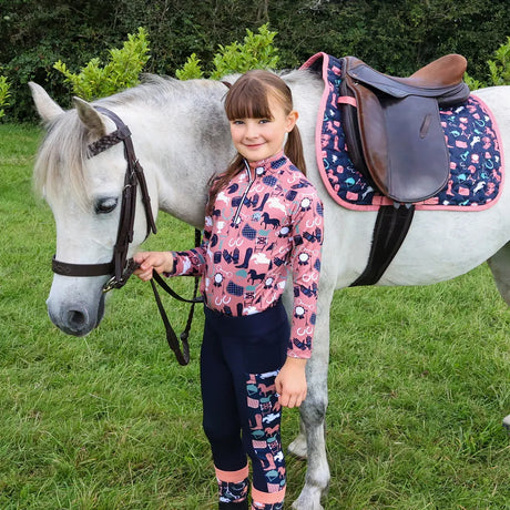 Pony Passion Saddle Pad by Little Rider #colour_blush-navy