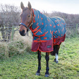 StormX Original Frivolous Fox 200g Combi Turnout Rug #colour_green-red-pumpkin