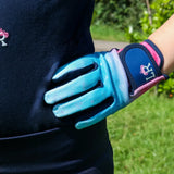 Dazzling Diamond Riding Gloves by Little Rider #colour_teal-pink